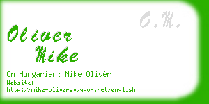 oliver mike business card